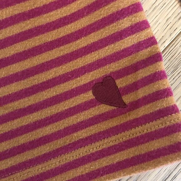 Olive Juice Brown & Pink Striped Cotton Long Sleeve w/ Collar & Buttons, Girls M - Picture 3 of 4